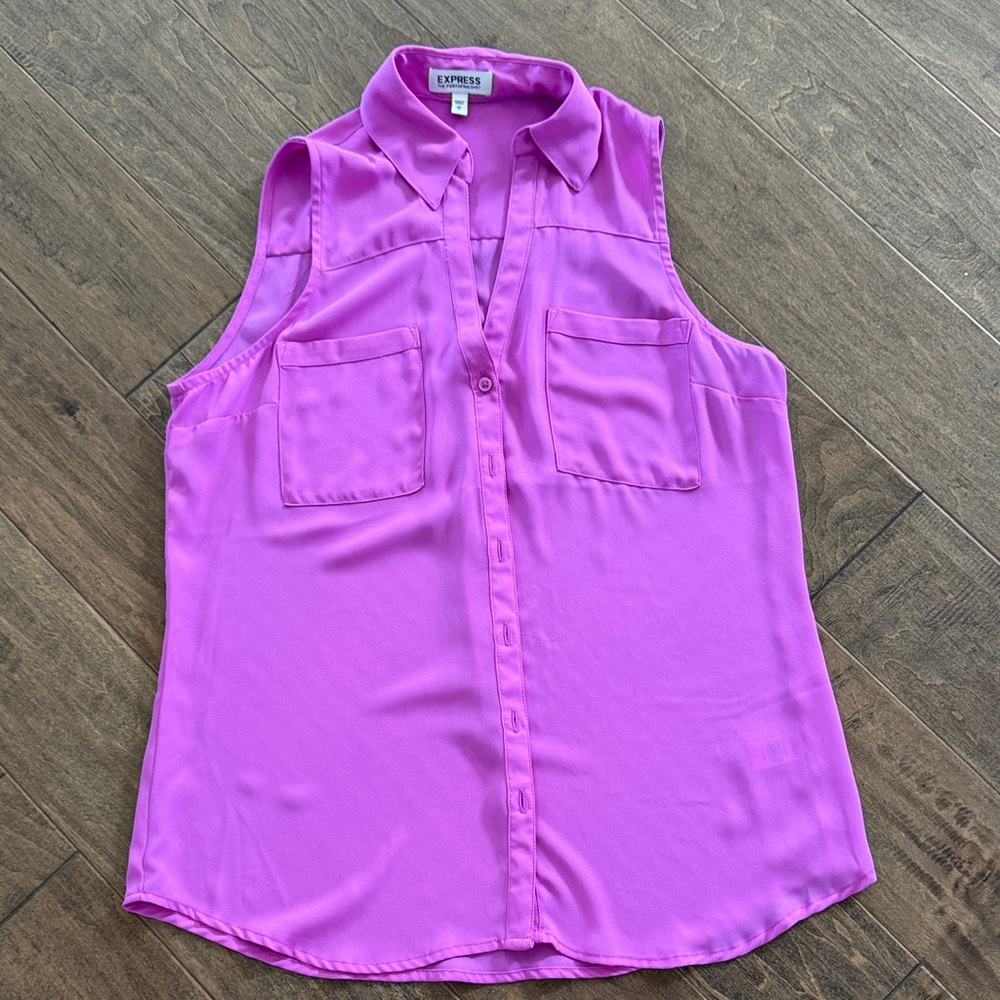 Express Women's Bright Pink Sleeveless Blouse